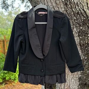 Y2K Juicy Couture-Military  Sgt.Pepper’s Black peplum structured blazer.Size M